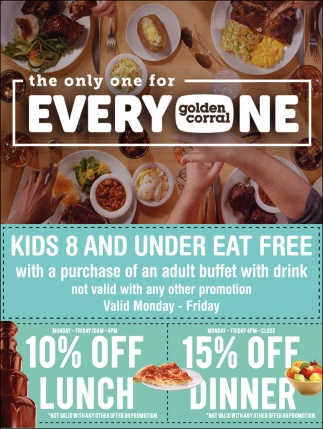 Kids 8 And Under Eat Free, Golden Corral, Mcallen, TX