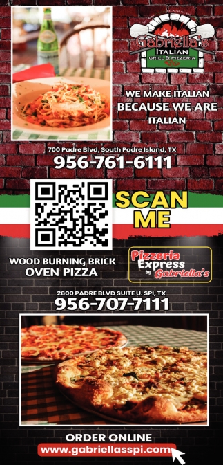 Wood Burning Brick Oven Pizza, Gabriella's Italian Grill & Pizzeria, South  Padre Island, TX