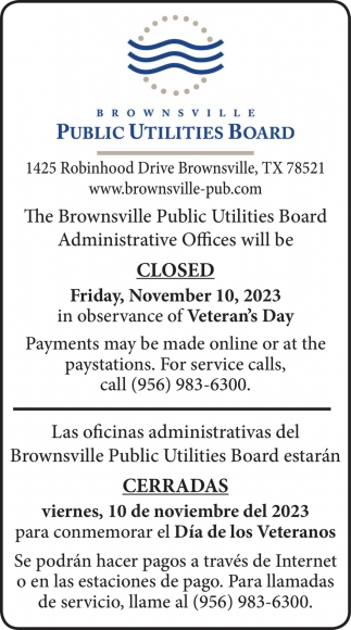 CLOSED, Brownsville Public Utilities Board, Brownsville, TX