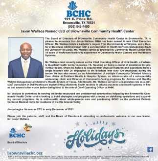 Happy Holidays, Brownsville Community Health Center, Brownsville, TX