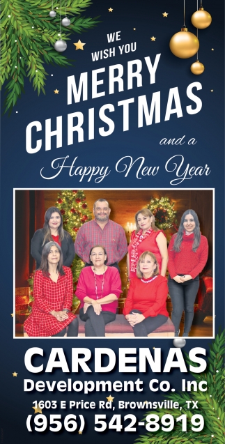 Merry Christmas, Cardenas Development Co., Inc., Brownsville, TX