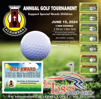 Annual Golf Tournament, Los Lagos Golf Club, Edinburg, TX